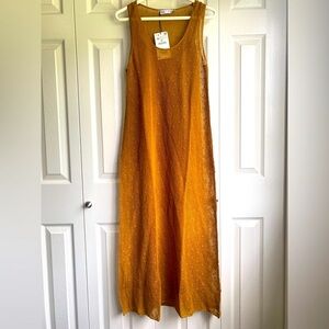 BNWT Zara Elegant Mustard Sleeveless Knit Dress size S